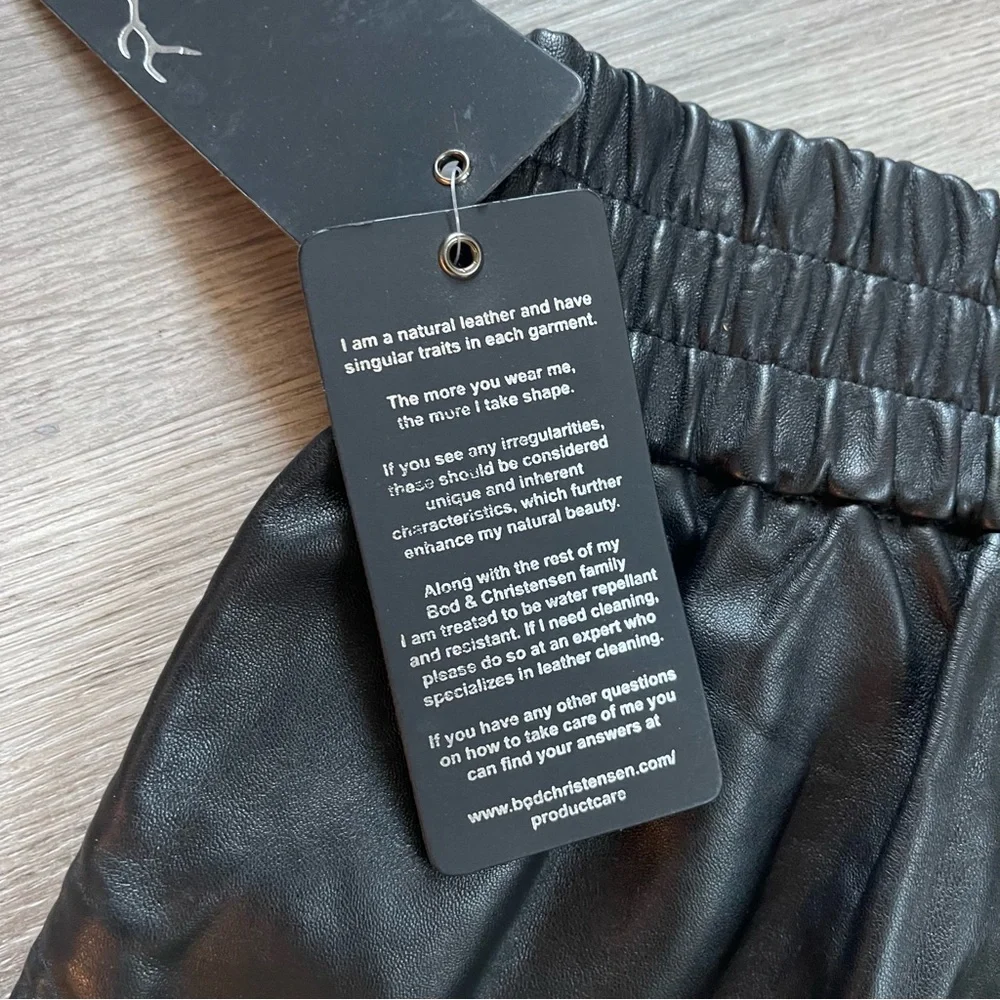 Black Faux Leather Mini Skirt with Button Front